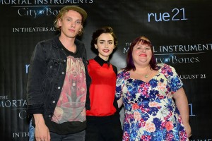 Photo Courtesy Sony Pictures Stars of “The Mortal Instruments” Lily Collins and Jamie Campbell Bower and writer Cassandra Clare appeared in Philadelphia to promote their new film, out August 21, and to discuss how they relate to their supernatural characters.