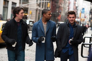 Photo Courtesy  Front Row Reviews From left to right: Miles Teller, Michael B. Jordan and Zac Efron play Daniel, Mikey and Jason, respectively, in “That Awkward  Moment.” The trio make an accord to remain single but end up struggling to keep their word.