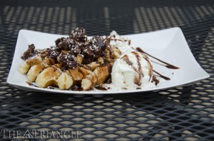 Rachel Wisniewski The Triangle The brownie crunch waffle at Carina Tea and Waffles combines the best of dessert and breakfast to create an unforgettably rich treat. Carina Tea and Waffles is located at 37th and Chestnut street. 