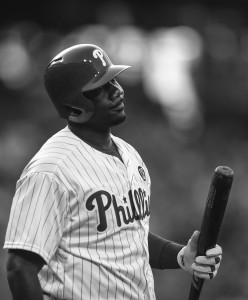 The Philadelphia Phillies’ Ryan Howard reacts after striking out swinging against the Atlanta Braves in the second inning at Citizens Bank Park in Philadelphia, June 27. Howard could be traded before the season ends. (Steven M. Falk - Philadelphia Daily News/MCT Campus)